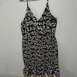 Zenobia Black and White Asymmetrical Cocktail Dress